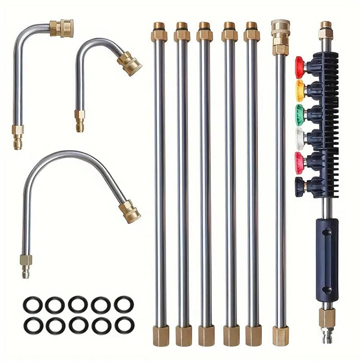 BowLift | Telescoping High Pressure Washer Wand Set | 4000 PSI, 7 Nozzle Tips & Ideal for Gutter, Roof, and Hard-to-Reach Cleaning