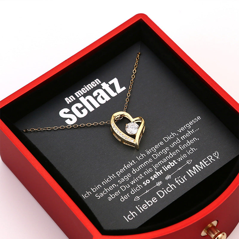 BowLift | EternalBloom | Romantic Rose Box with 14k White Gold Heart Necklace and Love Note