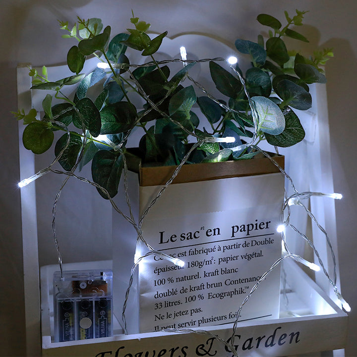 Versatile LED string lights with 8 functions for outdoor use