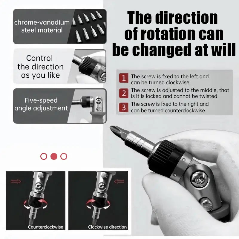 BowLift | 11-in-1 Ratchet Screwdriver for Hard-to-Reach Places