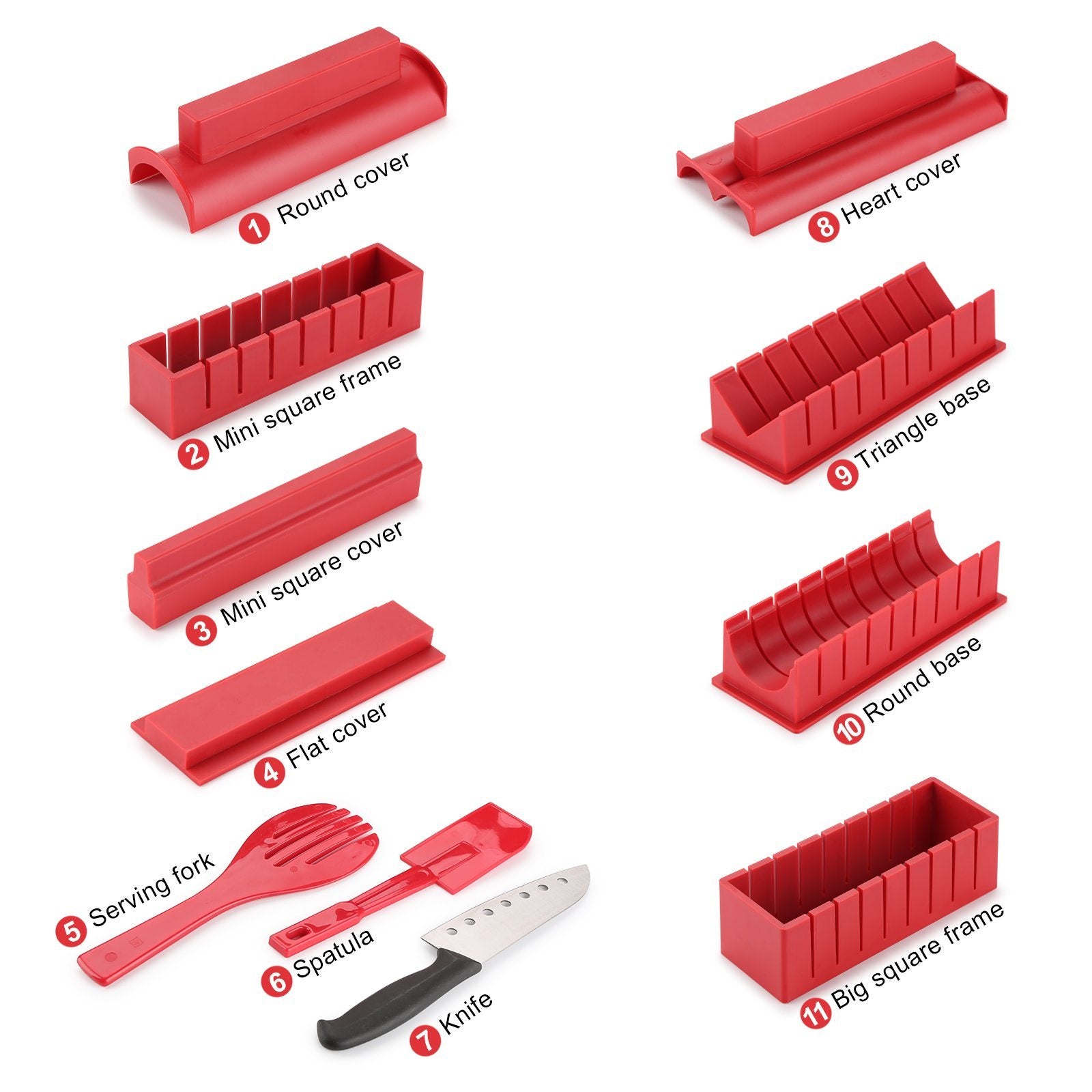 BowLift | 11-piece: Sushi Maker Set Sushi Rolls with high-quality Sushi Knife