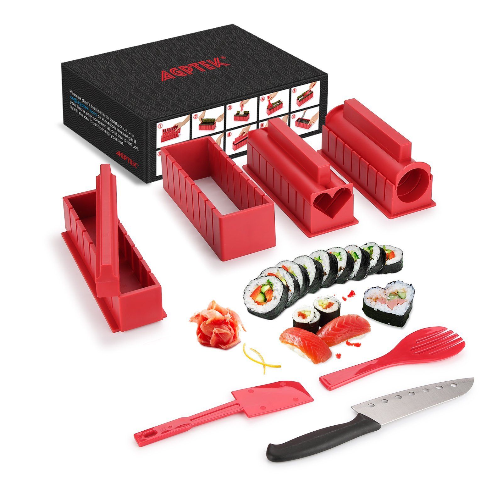 BowLift | 11-piece: Sushi Maker Set Sushi Rolls with high-quality Sushi Knife