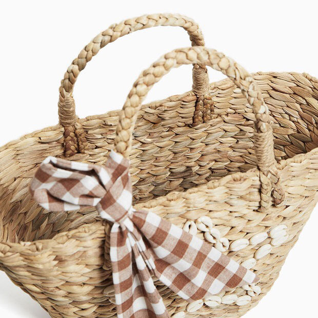 Trendy Basket Bag with Decorative Tied Belt Bowlift