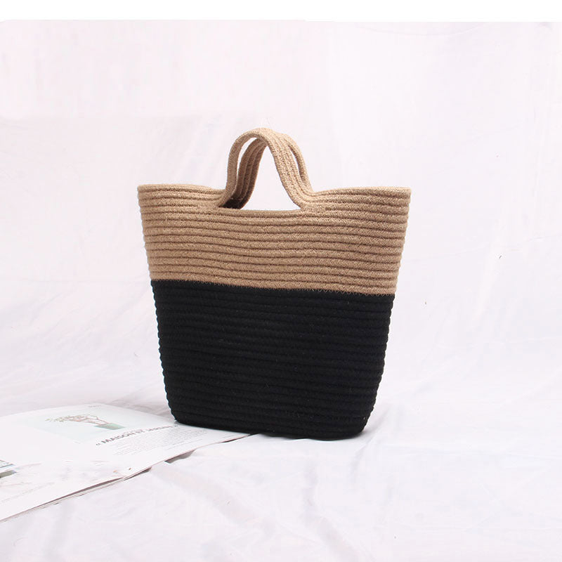 High Quality Woven Basket Bag with Sturdy Short Handles Bowlift