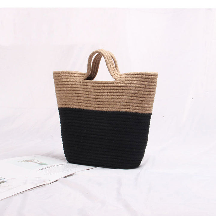 High Quality Woven Basket Bag with Sturdy Short Handles Bowlift