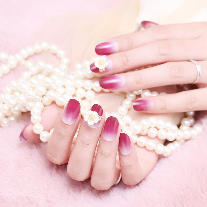 Ombre Floral Design Press-On Nails