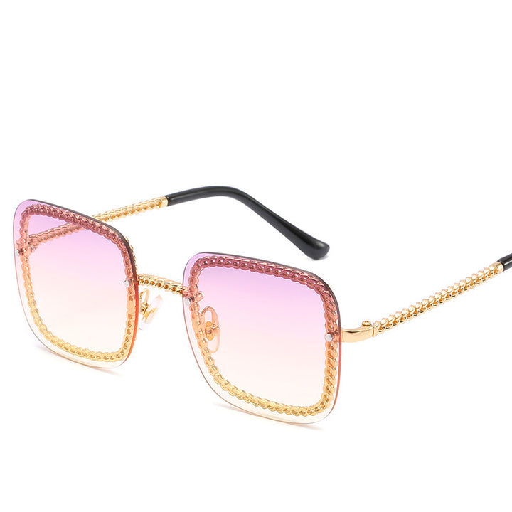Statement Square Sunglasses with Decorative Frame Bowlift