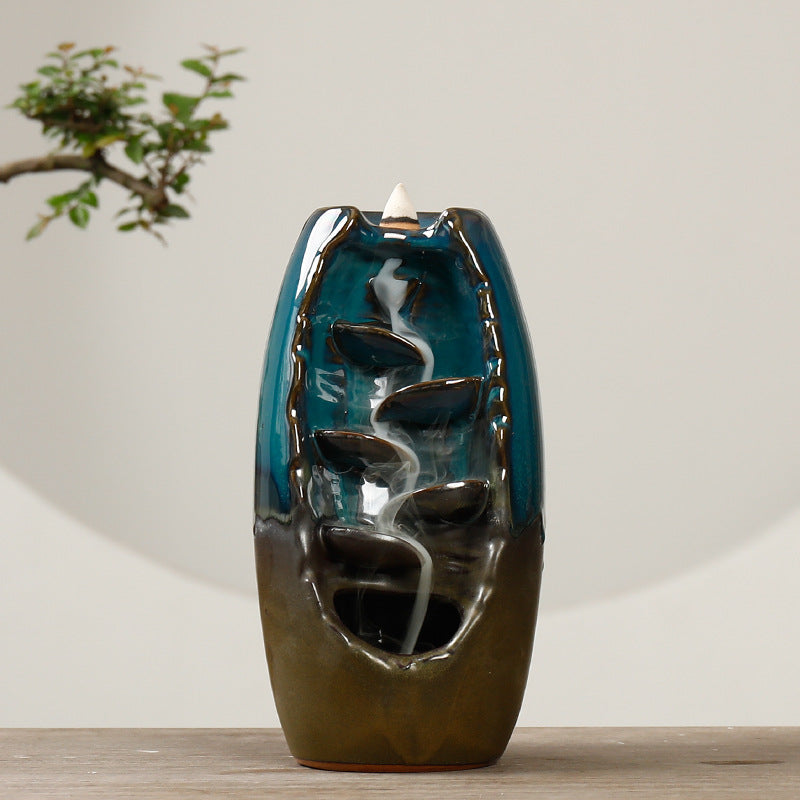 Elegant Ceramic Waterfall Incense Burner