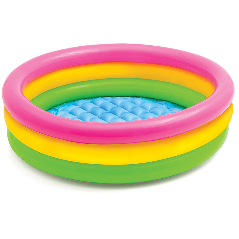 Women Inflatable Children's Pool with Cheerful Animal Motif Bowlift