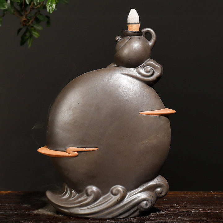Elegant Ceramic Waterfall Incense Holder