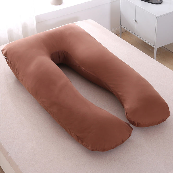 full-body U-shaped pregnancy support pillow with ergonomic lumbar and hip contour and removable breathable cover Bowlift