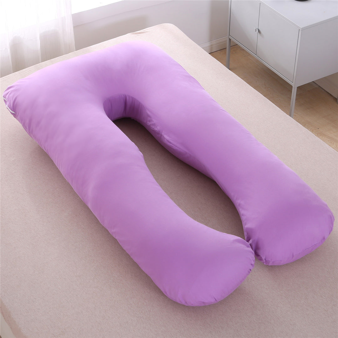 full-body U-shaped pregnancy support pillow with ergonomic lumbar and hip contour and removable breathable cover Bowlift
