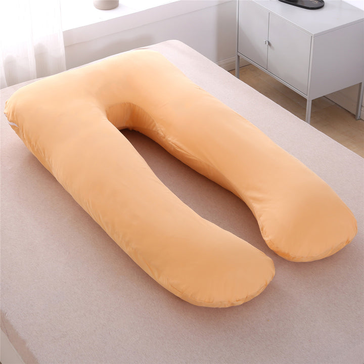 full-body U-shaped pregnancy support pillow with ergonomic lumbar and hip contour and removable breathable cover Bowlift