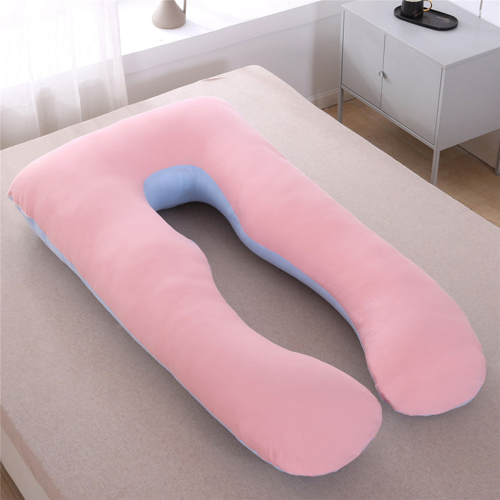 full-body U-shaped pregnancy support pillow with ergonomic lumbar and hip contour and removable breathable cover Bowlift