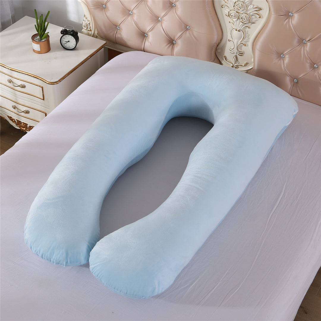 full-body U-shaped pregnancy support pillow with ergonomic lumbar and hip contour and removable breathable cover Bowlift