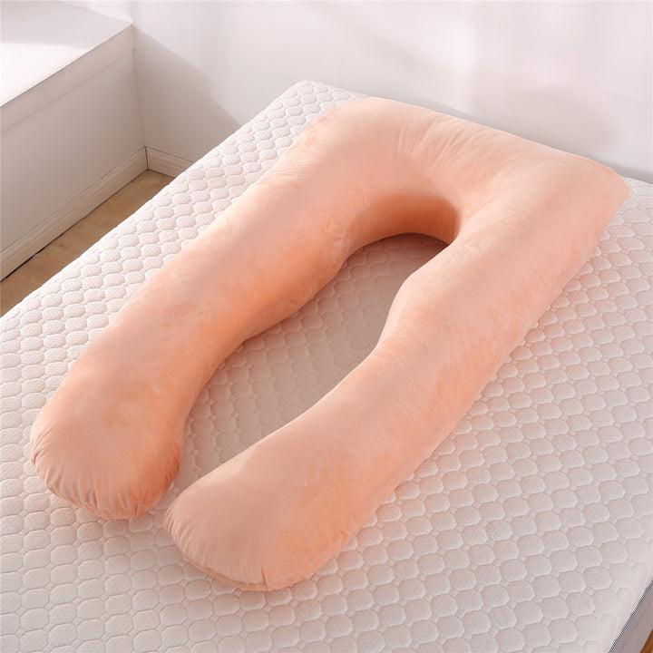 full-body U-shaped pregnancy support pillow with ergonomic lumbar and hip contour and removable breathable cover Bowlift