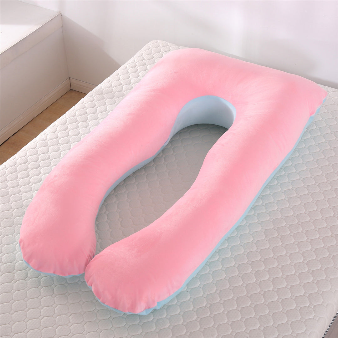 full-body U-shaped pregnancy support pillow with ergonomic lumbar and hip contour and removable breathable cover Bowlift