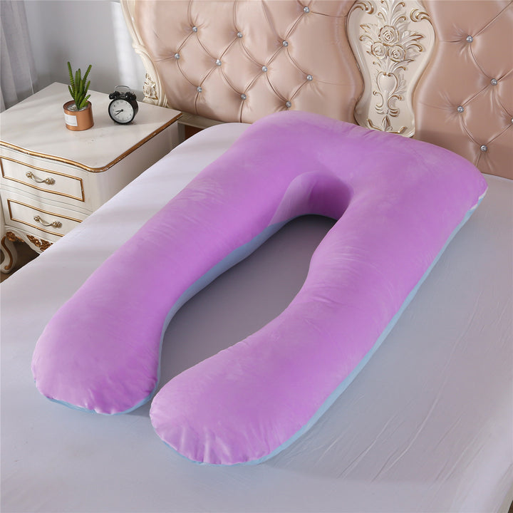 full-body U-shaped pregnancy support pillow with ergonomic lumbar and hip contour and removable breathable cover Bowlift