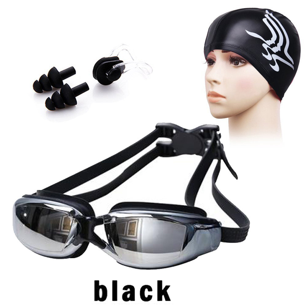 Swim set with ergonomic swim goggles and comfortable cap Bowlift
