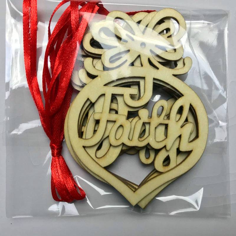 BowLift | Christmas hanging wooden hollow pendant 6 piece set