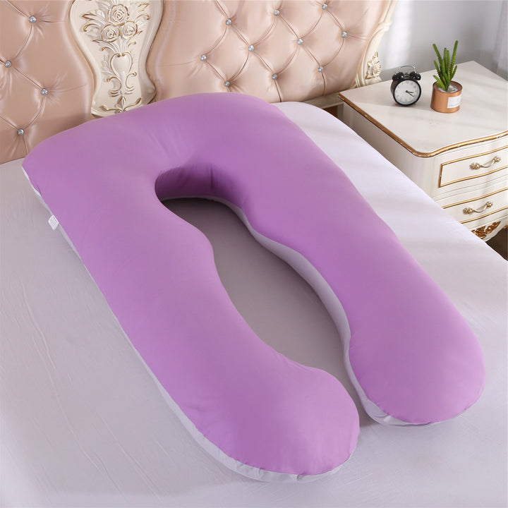 full-body U-shaped pregnancy support pillow with ergonomic lumbar and hip contour and removable breathable cover Bowlift