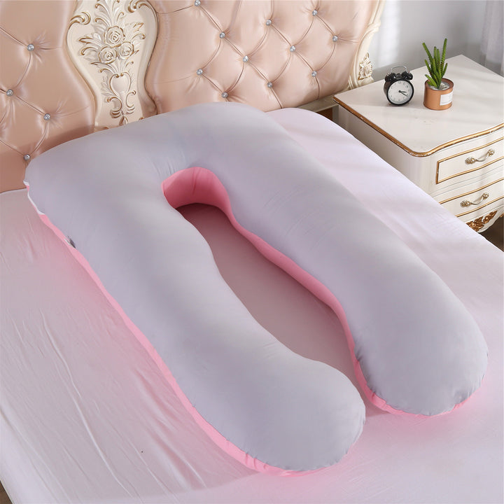 full-body U-shaped pregnancy support pillow with ergonomic lumbar and hip contour and removable breathable cover Bowlift