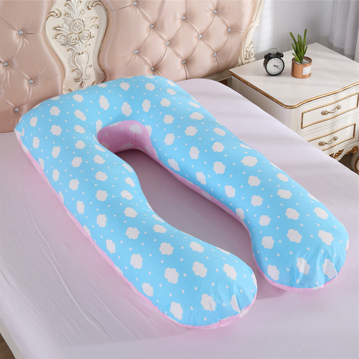 full-body U-shaped pregnancy support pillow with ergonomic lumbar and hip contour and removable breathable cover Bowlift