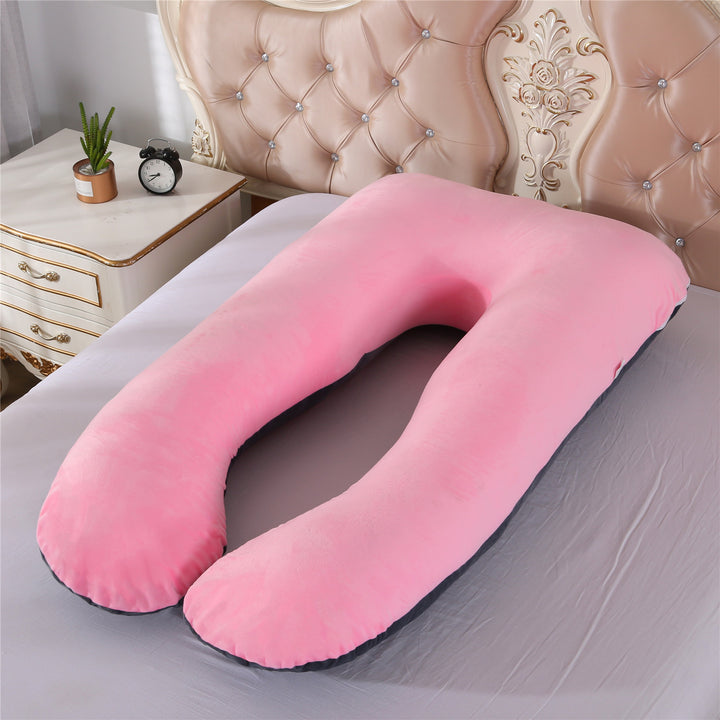 full-body U-shaped pregnancy support pillow with ergonomic lumbar and hip contour and removable breathable cover Bowlift