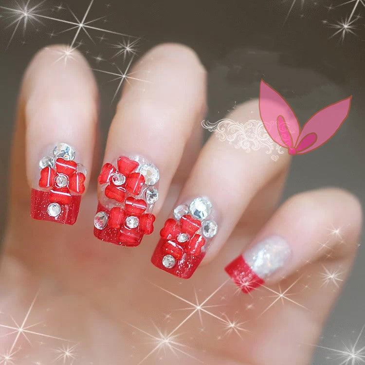 Artificial nails with delicate floral decorations Bowlift