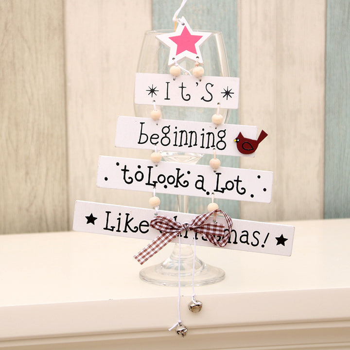 Decorative Wooden Christmas Tree Sign Bowlift
