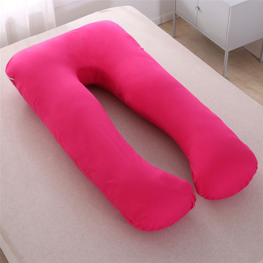 full-body U-shaped pregnancy support pillow with ergonomic lumbar and hip contour and removable breathable cover Bowlift