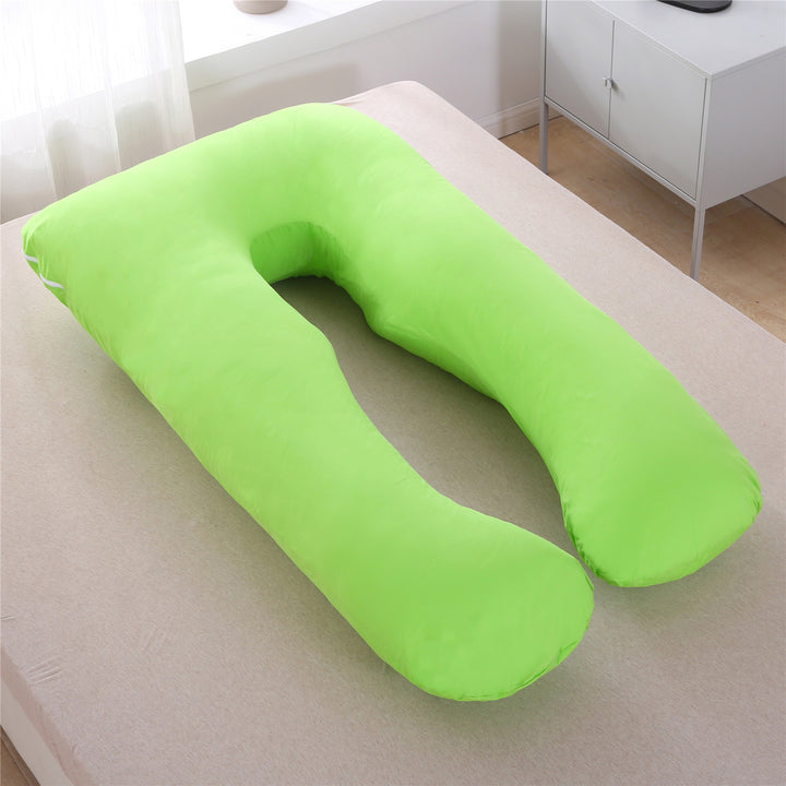 full-body U-shaped pregnancy support pillow with ergonomic lumbar and hip contour and removable breathable cover Bowlift