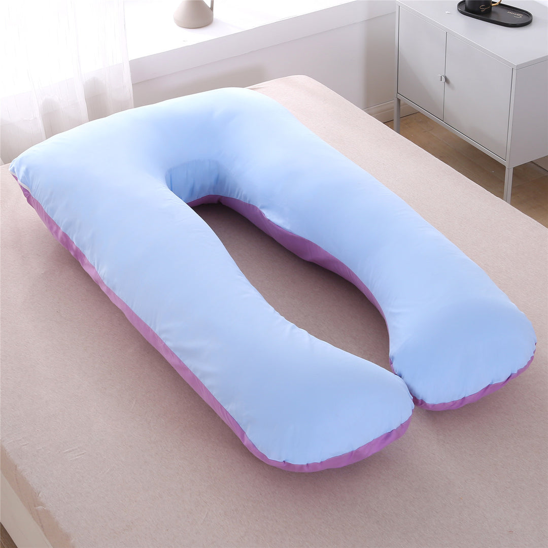 full-body U-shaped pregnancy support pillow with ergonomic lumbar and hip contour and removable breathable cover Bowlift