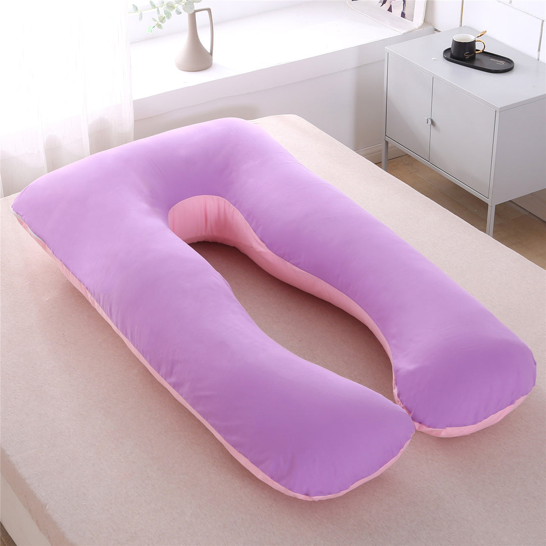 full-body U-shaped pregnancy support pillow with ergonomic lumbar and hip contour and removable breathable cover Bowlift