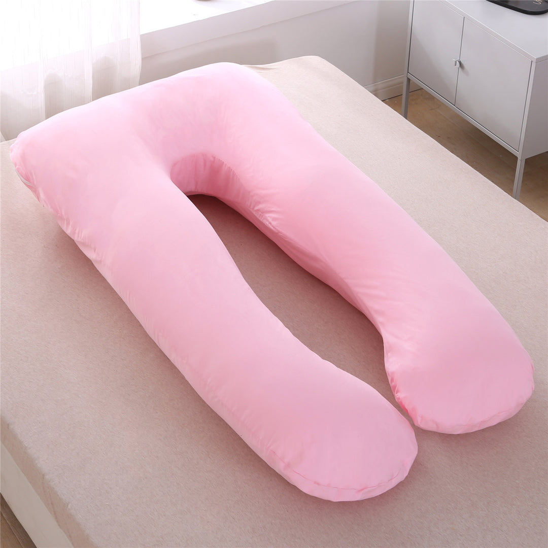 full-body U-shaped pregnancy support pillow with ergonomic lumbar and hip contour and removable breathable cover Bowlift