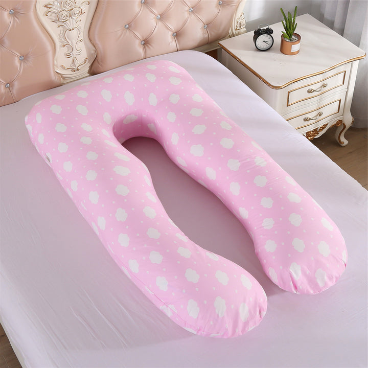 full-body U-shaped pregnancy support pillow with ergonomic lumbar and hip contour and removable breathable cover Bowlift