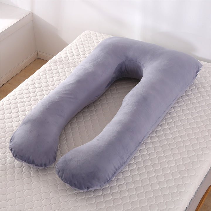 full-body U-shaped pregnancy support pillow with ergonomic lumbar and hip contour and removable breathable cover Bowlift