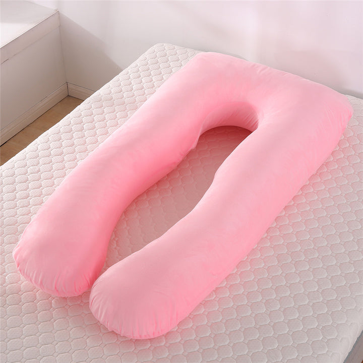full-body U-shaped pregnancy support pillow with ergonomic lumbar and hip contour and removable breathable cover Bowlift