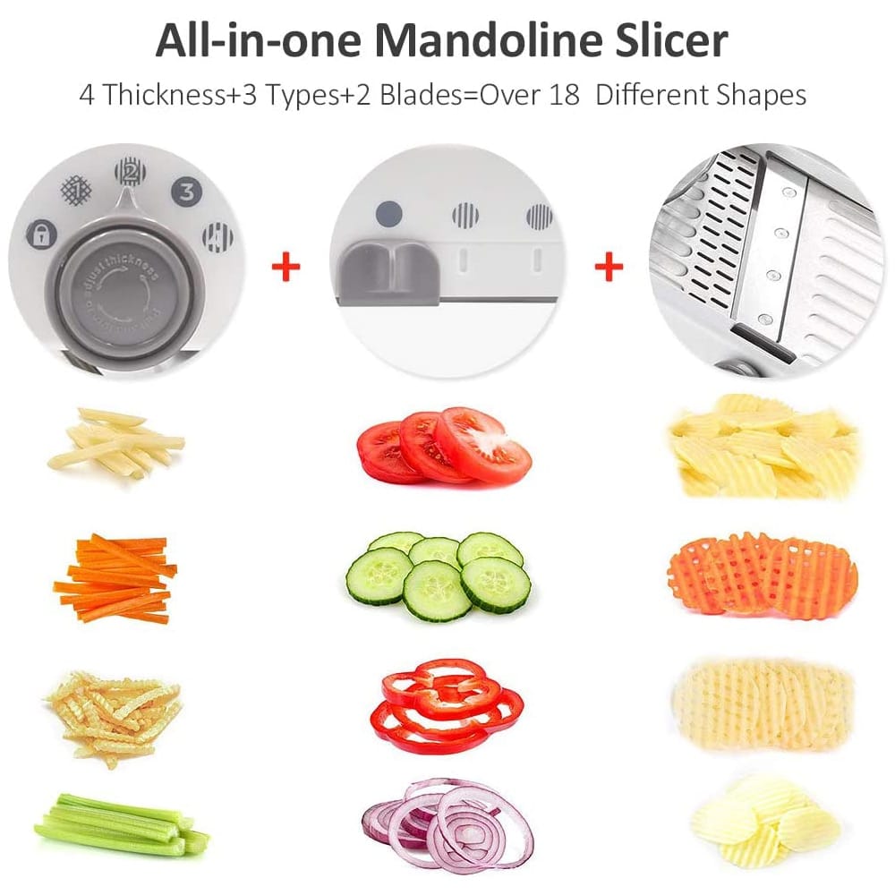 BowLift | ProSlice Mandoline Vegetable Slicer – Adjustable Stainless Steel Blades for Precision Cutting