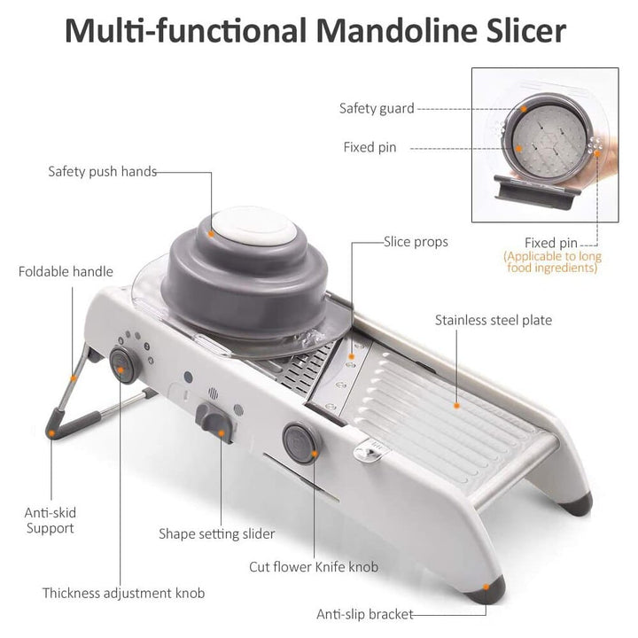 BowLift | Professional Mandoline Vegetable Slicer – Adjustable 304 Stainless Steel Blades for Precision Cutting