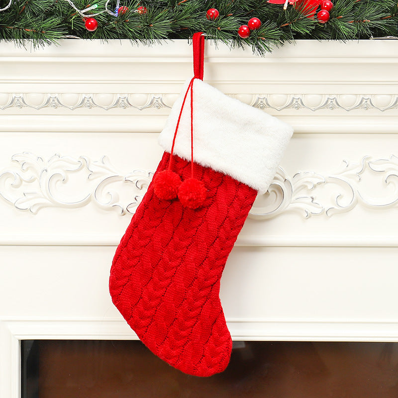 BowLift | Christmas decorations knitted wool thick white stocking
