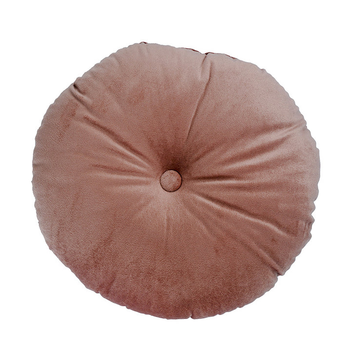 Round decorative velvet seat cushion with button center detail and extra soft plush cover Bowlift
