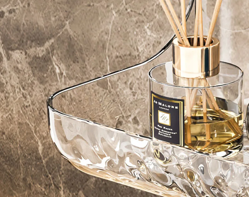 ClearGrip Acrylic Wall Shelf without Drilling – Transparent Bathroom Shelf for Cosmetics, Shampoo & More Bowlift