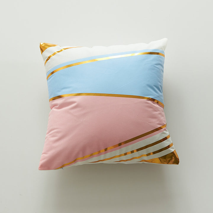 Geometric Metallic Accent Throw Pillow