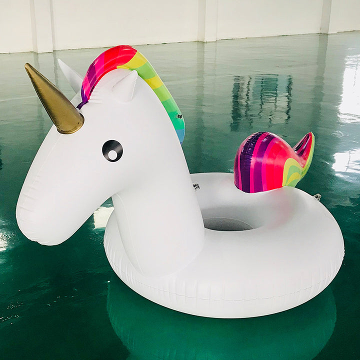 Ladies inflatable unicorn swimming ring with colorful design Bowlift