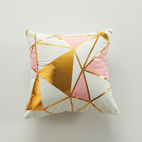 Geometric Metallic Accent Throw Pillow