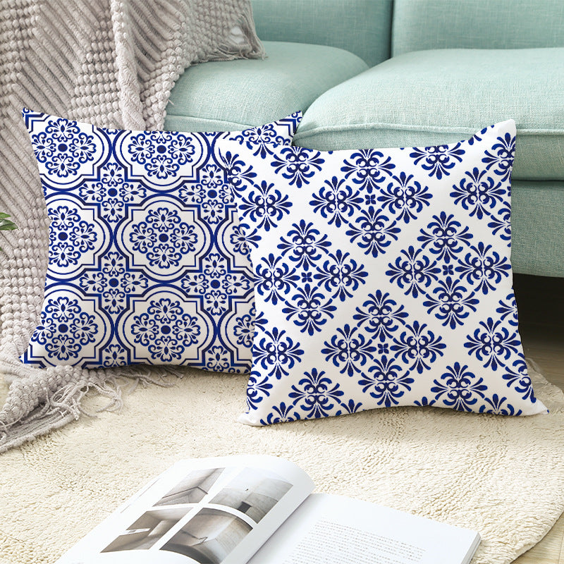 Decorative Marble Swirl Linen Throw Pillow Cover