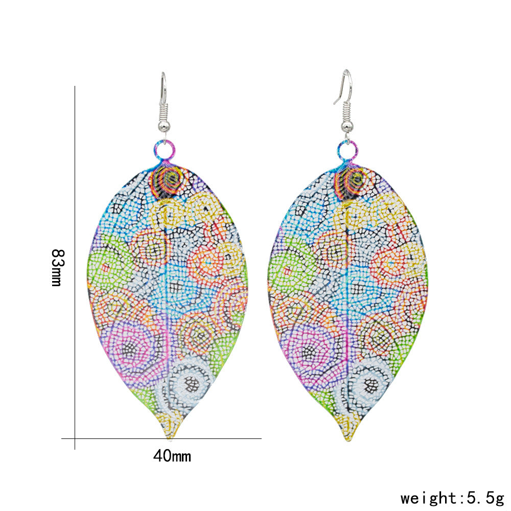 Colorful Leaf-Inspired Dangle Earrings Bowlift