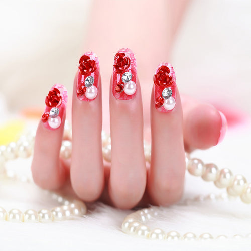Decorative Floral Press-On Nails