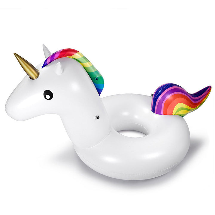Ladies inflatable unicorn swimming ring with colorful design Bowlift